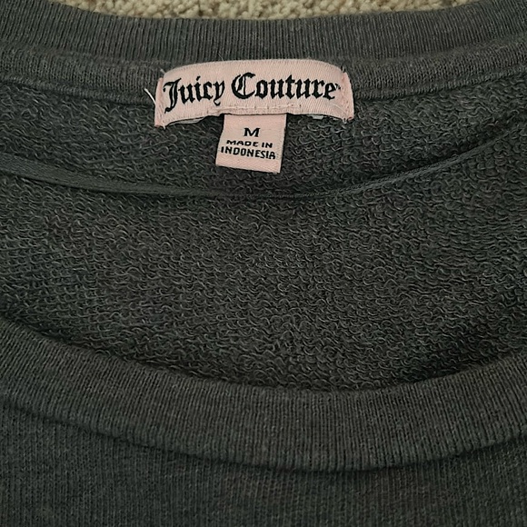 Juicy Couture Dark Grey Sequins Heels Long Sleeve Sweater Shirt Top **Size M** - Picture 5 of 5